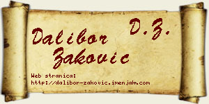 Dalibor Zaković vizit kartica